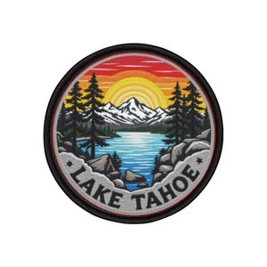 Gestickte Bügelbilder - Lake Tahoe Patch, DIY Patch, Outdoor Patch, Natur Patch