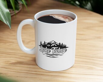 Lake Tahoe Mug - Scenic Coffee Mug Featuring Iconic Views, Perfect for Coffee, Tea or Souvenir - Ceramic Mug Made in USA