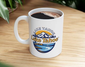 Lake Tahoe Mug - Scenic Coffee Mug Featuring Iconic Views, Perfect for Coffee, Tea or Souvenir - Ceramic Mug Made in USA