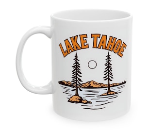 Lake Tahoe Mug - Scenic Coffee Mug Featuring Iconic Views, Perfect for Coffee, Tea or Souvenir - Ceramic Mug Made in USA