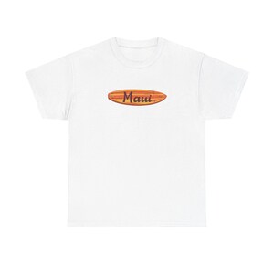 Maui Surf T-Shirt, Hawaii Beach Tee, Unisex Cotton Top, Hawaiian Vacation Shirt, Surfing Apparel