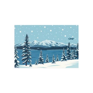 Set di cartoline: Natale sul lago Tahoe, biglietti di auguri per le feste, stampe artistiche, cancelleria stagionale, cartoline del paese delle meraviglie invernali