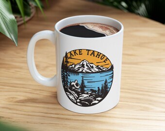 Lake Tahoe Mug - Scenic Coffee Mug Featuring Iconic Views, Perfect for Coffee, Tea or Souvenir - Ceramic Mug Made in USA