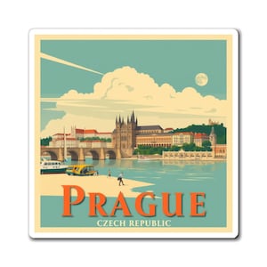 Prague Magnet - Travel Souvenir, Fridge Decor, Europe Gift, Czech Republic Keepsake, Vacation Memento