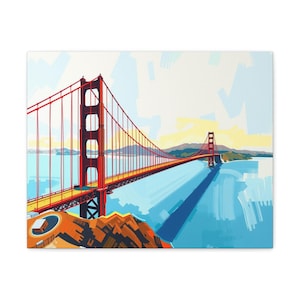 Canvas Print, Golden Gate Bridge Wall Art, Home Decor, San Francisco Skyline, Cityscape Photography, California Travel Poster