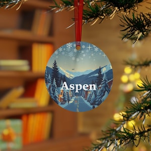 Aspen Colorado Christmas Ornament Handcrafted Aspen Winter Keepsake Ski Resort Holiday Decor