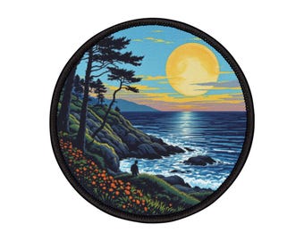 Parches termoadhesivos bordados, parche de Pebble Beach, California, apliques para coser, decoración de ropa DIY, insignia para mochila, recuerdo coleccionable