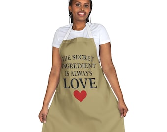 Personalized Apron - The Secret Ingredient is Always Love - Custom Cooking Gift for Mom - Gift for Her - Mother's Day Apron - Heart Design