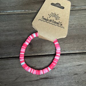 Heishi Bead Bracelets- Made to Order- Raspberry Ripple