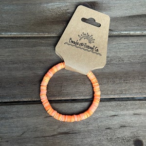 Heishi Bead Bracelets- Made to Order- Orange Creamsicle