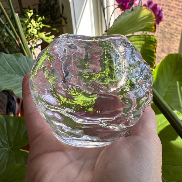 KOSTA BODA crystal Snowball votive candle holder - 70mm - housewarming gift, romance, ambience, atmosphere, scandihome