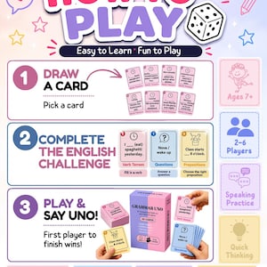 Grammar UNO ESL Speaking Game | Printable Grammar & Conversation Cards for Kids | EFL Classroom Activity image 3