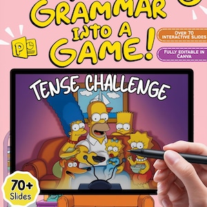 ESL Verb Tenses Interactive Games | Editable Canva Grammar Slides | English Tenses Speaking Practice | Online Teaching Resource A2-B1