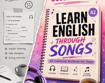 ESL Songs Listening Worksheets | A2 English Listening Activities for Teens | Interactive PDF