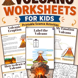 Volcano Activities Pack for Kids | Printable Science Worksheets, Reading Comprehension, Vocabulary & SEL