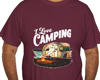 Retro campingshirt: grafisch T-shirt reisaanhanger
