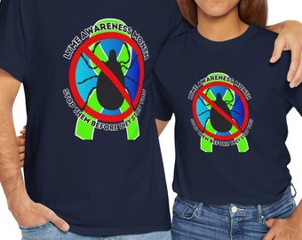 Camiseta de concienciación sobre la enfermedad de Lyme: Detén la garrapata, lazo verde