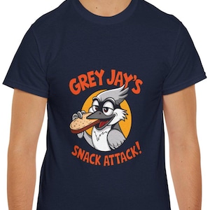Camiseta de arrendajo gris con bocadillo, divertida camiseta de pájaro de dibujos animados, divertida camiseta de arrendajo gris, perfecta para amantes de las aves, divertida camiseta con gráfico de pájaro