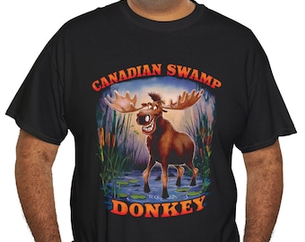 Moose in the Marsh Tshirt, Canadian Swamp Donkey Tee, Wilderness Grin The Canadian Swamp Donkey Shirt, Wild Animal Lover Gift, Moose T-shirt