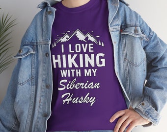 Siberian Husky Hiking T-Shirt: Dog Lover Gift