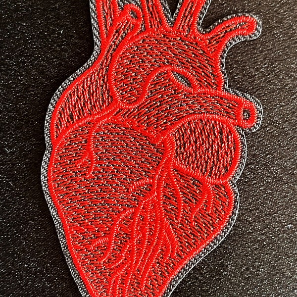 ANATOMICAL HEART - Embroidered Iron On Patch