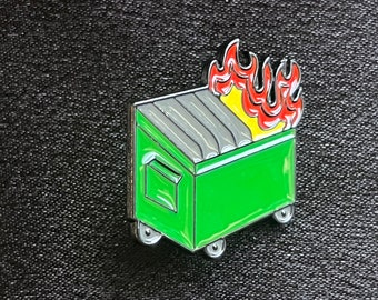 Dumpster Fire - Lustige Emaille Pin / Abzeichen / Brosche