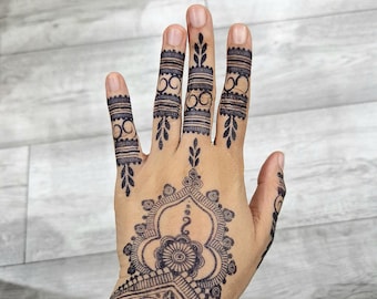 Tatuaje semipermanente 100 % natural, tatuaje de gel de jagua, tatuaje temporal de henna de jagua, tatuaje de henna nupcial con tinta de cachemira