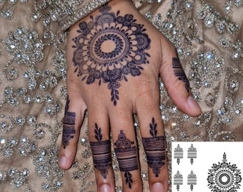 Semi-Permanent Tattoo Jagua Gel Tattoo Sticker Bridal Mandala Vines Henna Jagua Henna Temporary Tattoo Jagua Ink Stain Natural