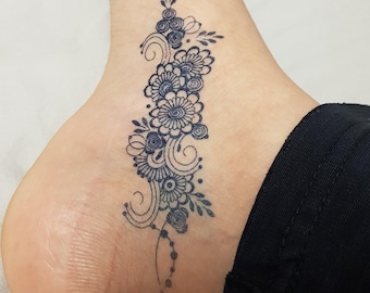 Tatuaje semipermanente natural de jagua en gel, adhesivo para fiesta nupcial, tira de henna jagua, tatuaje temporal de henna jagua, tinta de jagua.