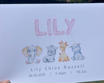 Personalized Baby Print: Nursery Decor, Newborn Gift