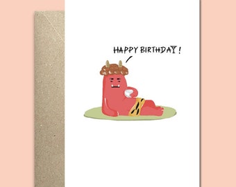 Birthday card - Handmade - A6 - recyclable