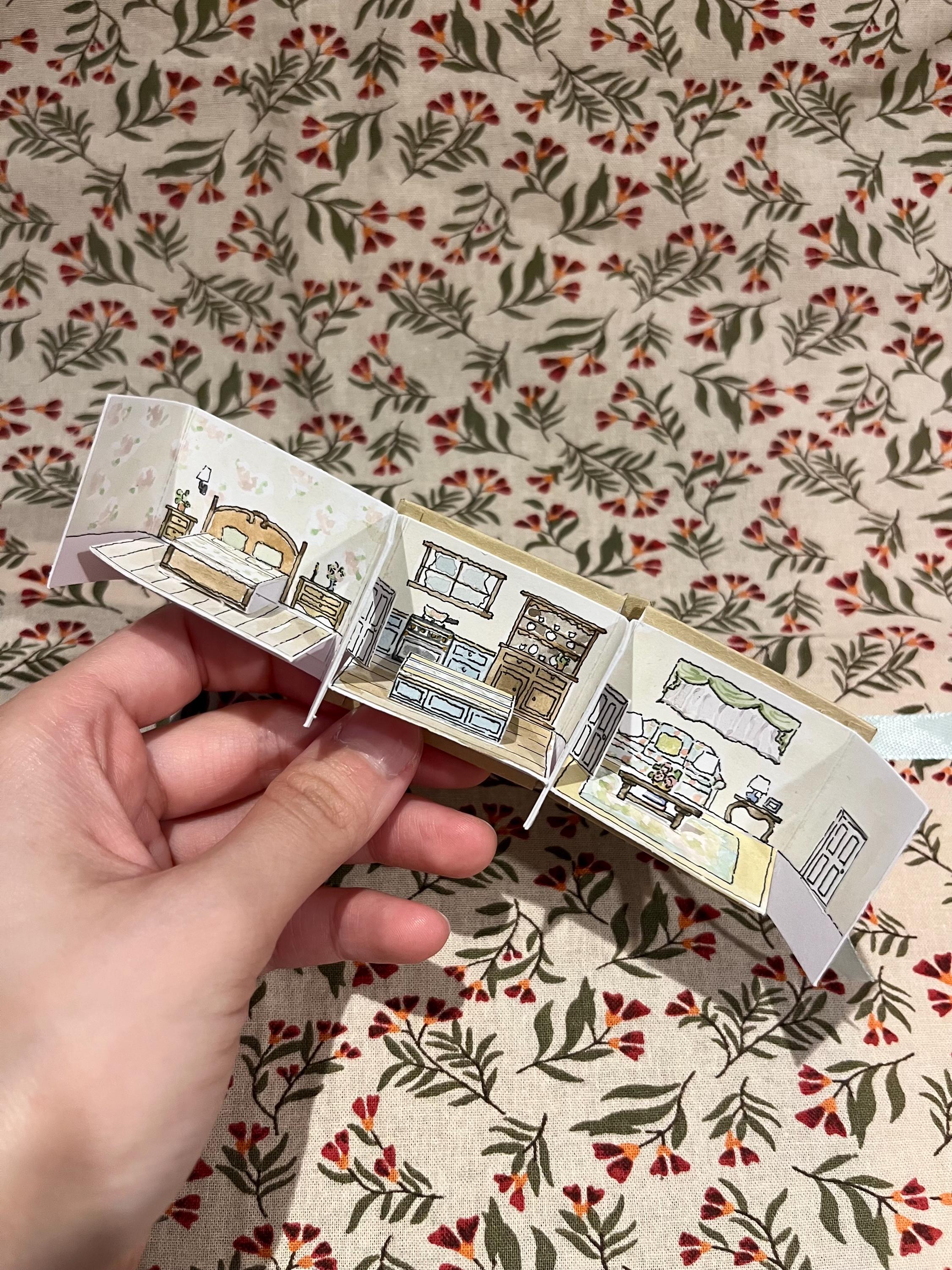 Custom Made Mini Pop up Dollhouse - Mini Pop up Book - Miniature House ...