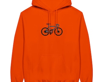 Bicycle Embroidered Hoodie, Bike Hoodie, Classic Bike Embroidered, Bike Lover Gift