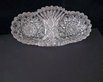 American Brilliant Cut Glass Celery Dish