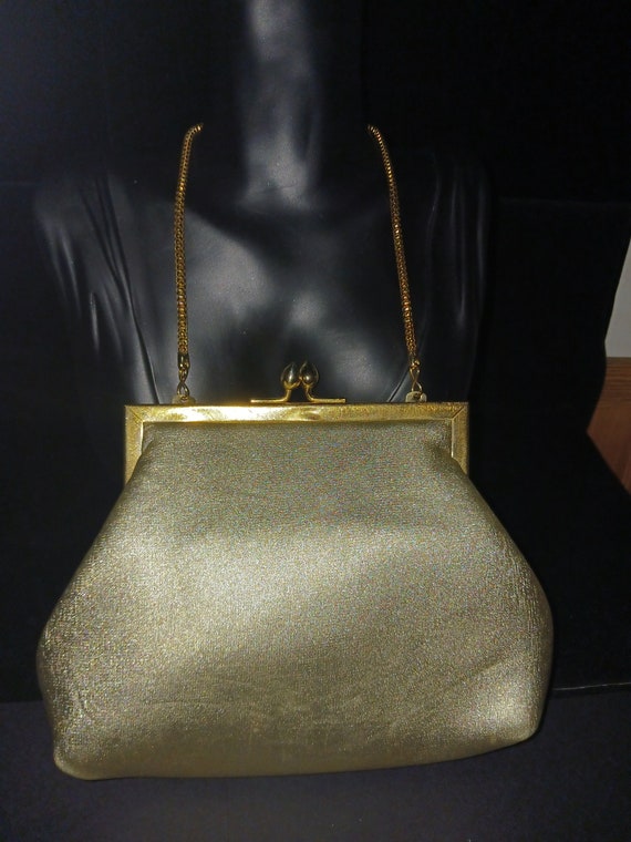 Clutch Purse-Metallic Gold-1950's