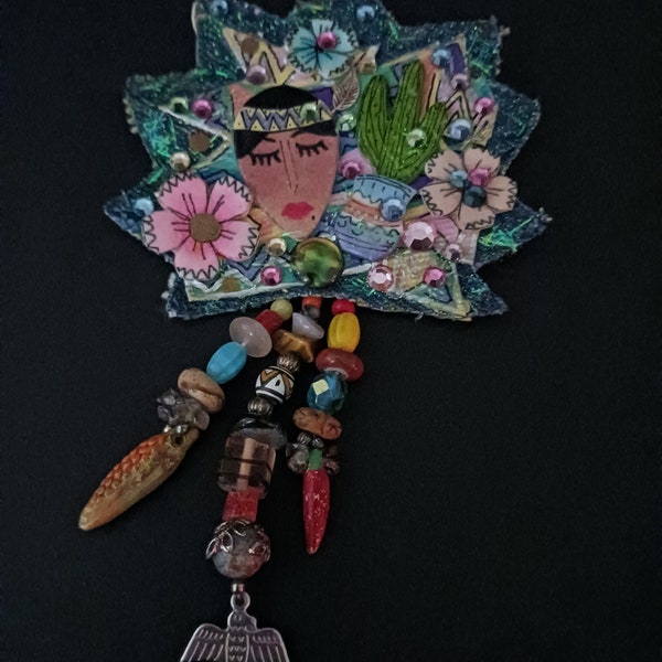 Beautiful and Colorful Hand-made Pin-Indigenous Theme
