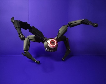 Leaper with moving legs and lit up eye | Remote-Controlled RGB Light | Cosplay Props | Gamer Room Decor | Gift for Sci-Fi Fans