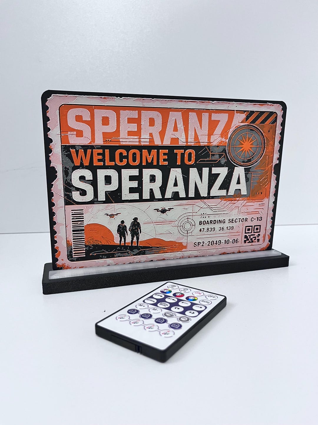 Speranza Textured LED Wall Art Sci-fi Plaque With RGB Base | Fan