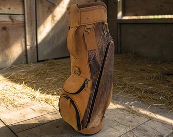 Handmade Brindle Leather Golf Bag, Luxury Gift, Head Covers sold separately!