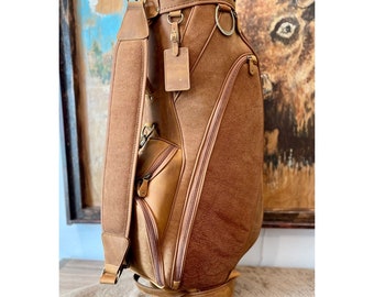 Texas Leather Golf Bag Burnt Orange