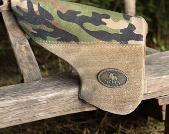 Leather Putter Cover: Suede Sheep Lining, Brass Hook - Golf Gift