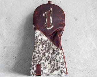 Leather Head Cover Driver Cover Limited Edition  Texas Leather Rustic Handmade