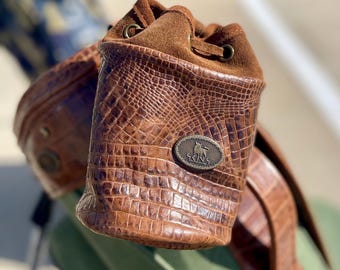 Watch Bag ,Croc Leather Jewelry Bag: Valuables bag Handmade Golf Accessories