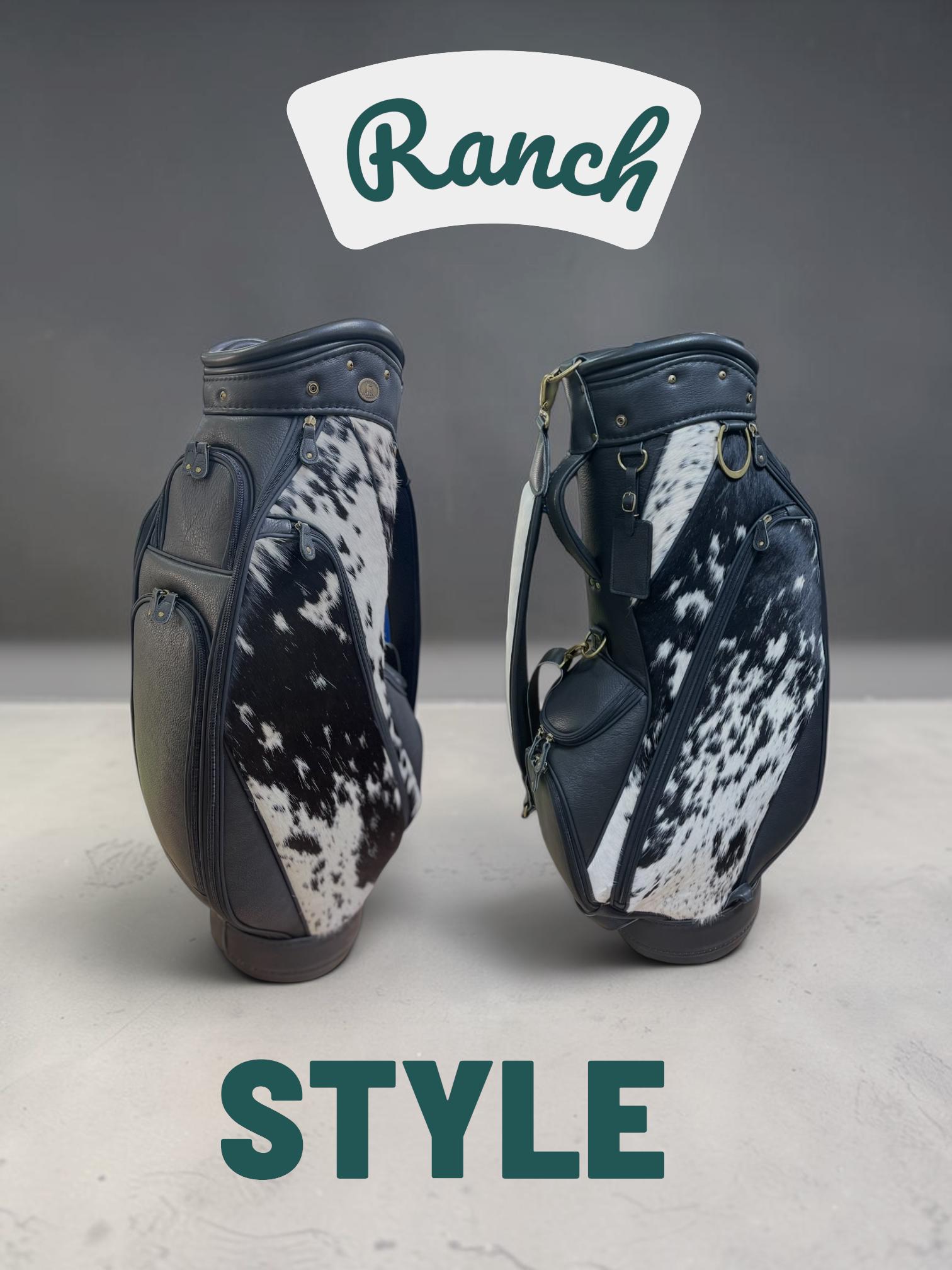 Hairon Hide, Black N White Cart Bag, *headcover Sold Separately