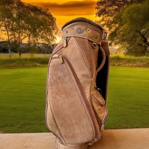 Leder Golf Bag Wasser gegerbt für natürliche Maserung Burnt Orange