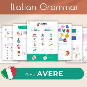Italian For Kids, Verbo Avere, Italian Verbs, Italian Language Learning, Learn Italian, Italian Grammar, Italiano, Italian Worksheets