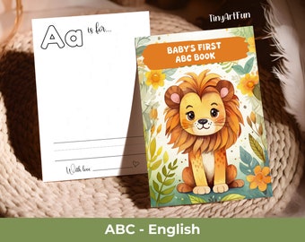 Baby Shower ABC, Baby's First ABC Book, Coloring Alphabet, Baby Shower Coloring Pages, First Alphabet Book, ABC Blank Version, Matching Sign
