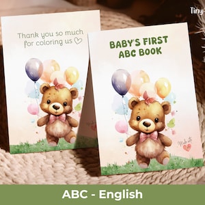 Baby Shower ABC, Baby&#39;s First ABC Book, Baby Shower Coloring Pages, Matching Activity Sign, First Alphabet Book, Alphabet Coloring Pages