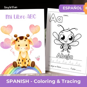 Alfabeto Español, Baby's First ABC Book, Animal Alphabet in Spanish, Preschool Spanish Alphabet, ABC Coloring Spain, Homeschool in Spanish