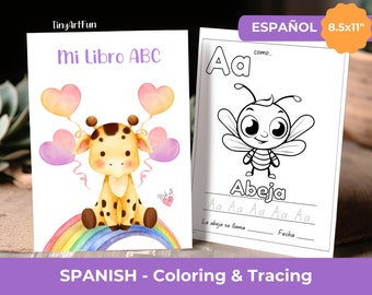 Alfabeto Español, Baby's First ABC Book, Animal Alphabet in Spanish, Preschool Spanish Alphabet, ABC Coloring Spain, Homeschool in Spanish